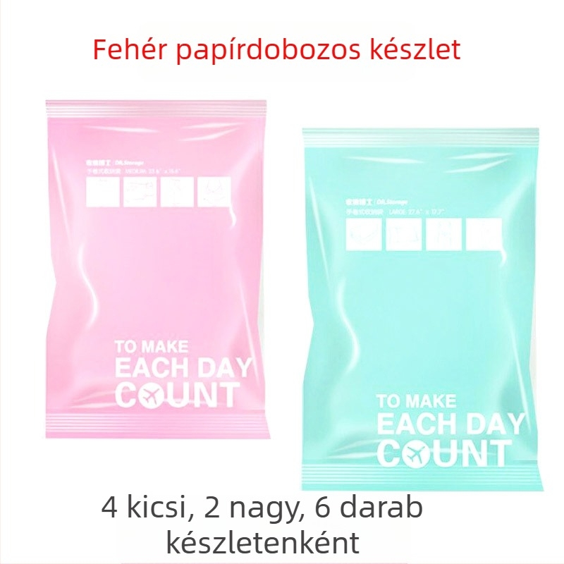 DR.STORAGE 6 darabos ruhatároló vákuumkompressziós zacskó készlet, vízálló, hordozható, rolós kialakítás