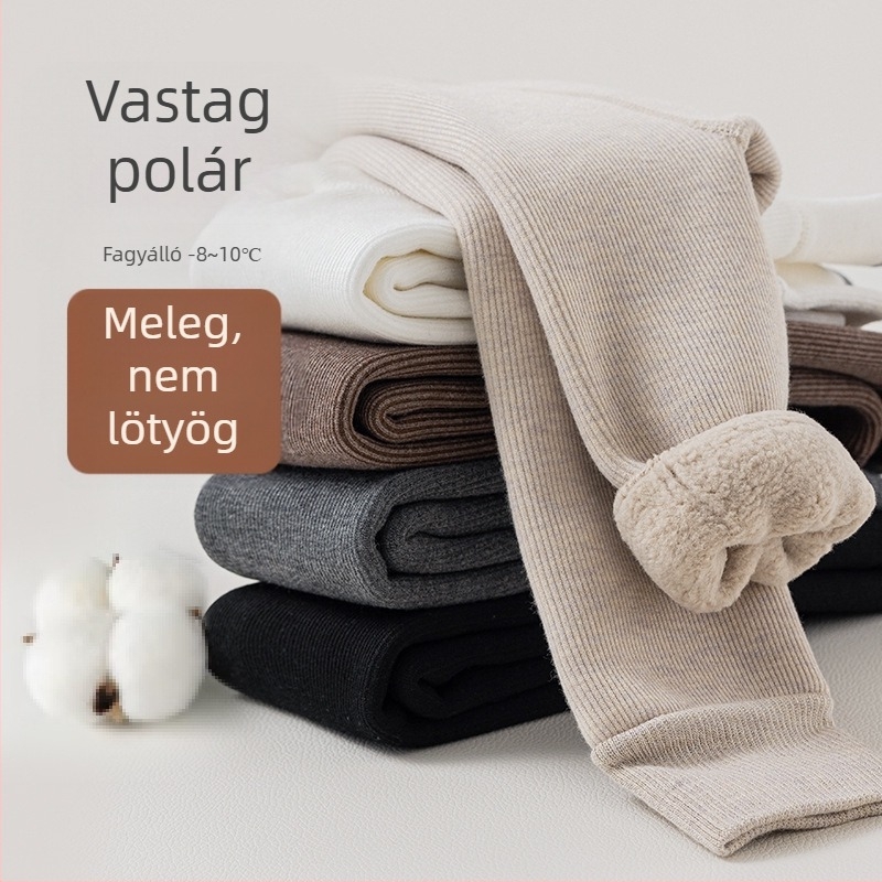 Őszi-téli fleece-béléses gyerek leggings, egyszínű, 3/4 hosszú, nyitható ágyékkal, lányoknak