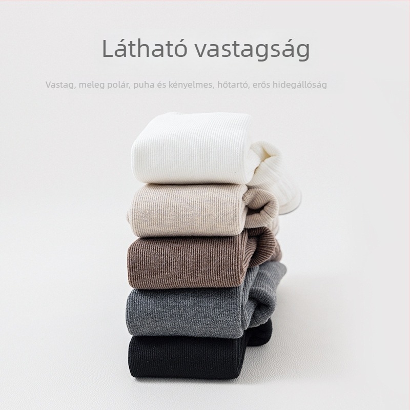 Őszi-téli fleece-béléses gyerek leggings, egyszínű, 3/4 hosszú, nyitható ágyékkal, lányoknak