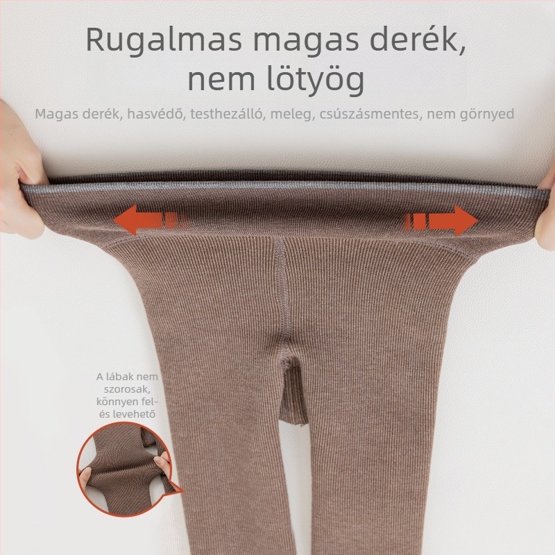 Őszi-téli fleece-béléses gyerek leggings, egyszínű, 3/4 hosszú, nyitható ágyékkal, lányoknak