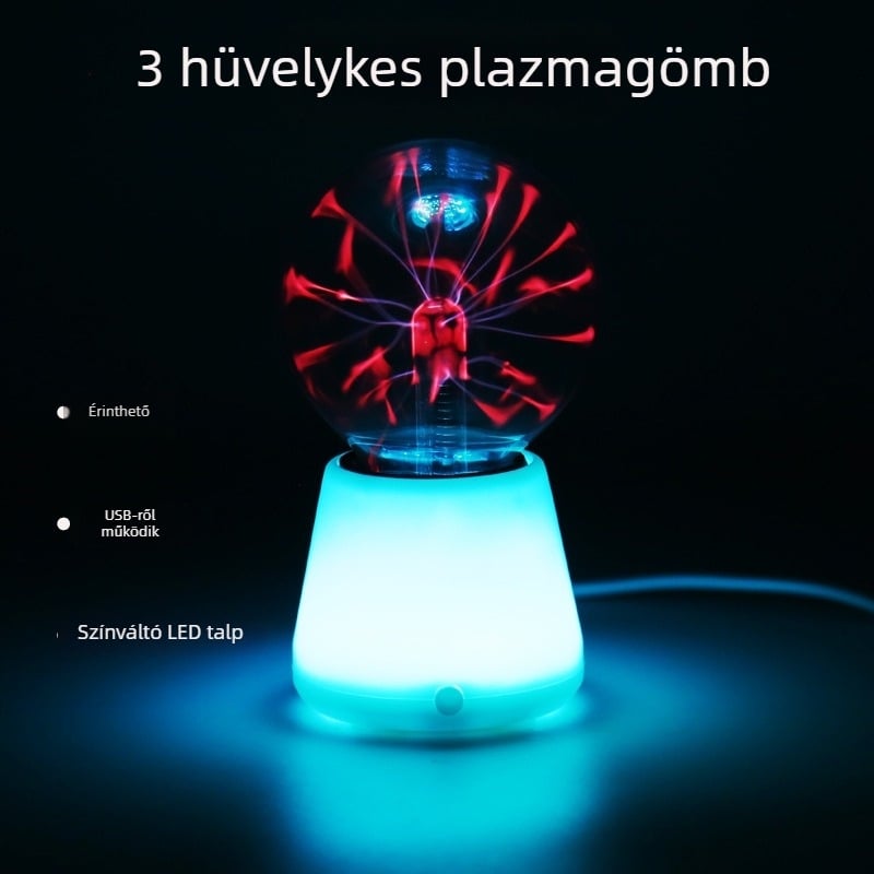 USB-ion gömb éjszakai lámpa érintésérzékelővel – elektrostatikus varázsgömb világítás