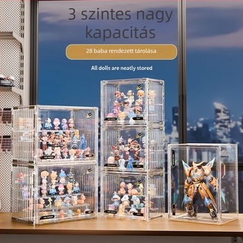 Átlátszó akril vitrín a blind boxok és figurák tárolásához