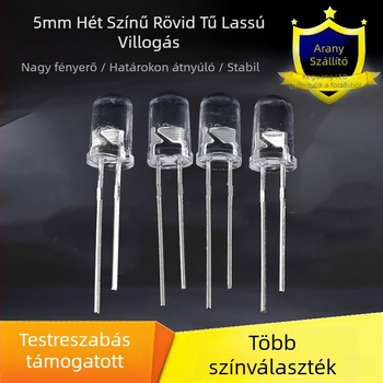 4,8 mm-es szalma kalap formájú rövid lábú fehér fényű LED gyöngy, élével, közvetlen beépítés, nagy fényerő, energiatakarékos LED