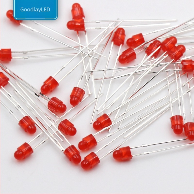 3x4 mm-es LED gyöngy hosszú lábakkal, vörös fény, magas színvisszaadási CRI 70–80