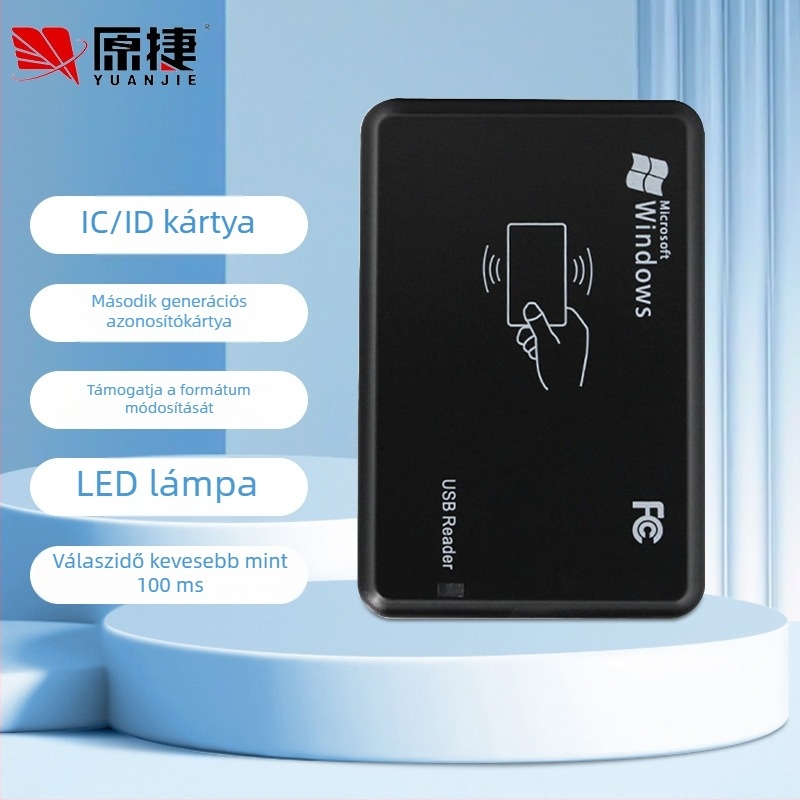 IC/ID kétfrekvenciás RFID kártyaolvasó hozzáférés-ellenőrzéshez, USB, NFC illesztőprogram nélkül