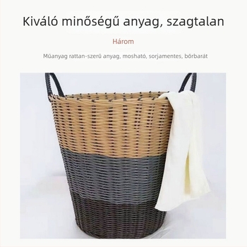 Műanyag fonott mosókosár piszkos ruhákhoz