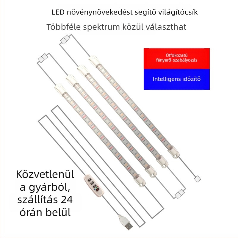 Növények növekedését támogató LED világítás – integrált LED cső lámpa üvegházhoz, palántázáshoz, pozsgások és zöldségek számára