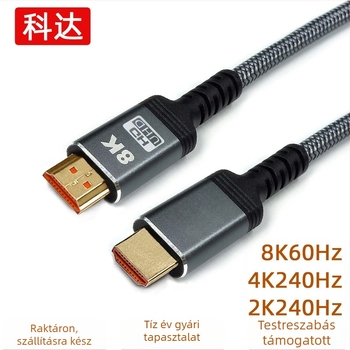 HDMI 2.1 kábel, 8K/60Hz és 4K/240Hz, HDMI-kábel magas felbontású monitorhoz, 19+1 tű