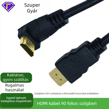 HDMI 90°-os sarokkábel TV-hez, PC-hez és monitorhoz – 4K felbontású adatkábel