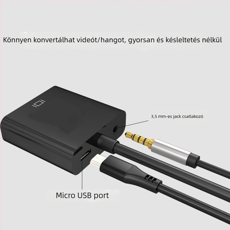 HDMI–VGA konverter kábel hanggal és tápegységgel