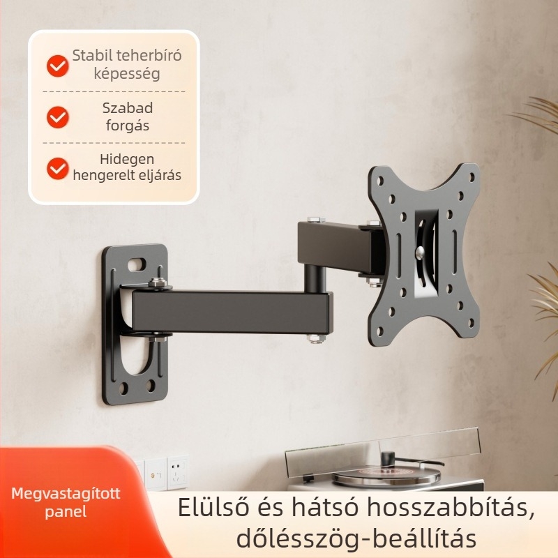 Általános falra szerelhető TV- és LCD-monitor tartó, forgó és kinyújtható kar
