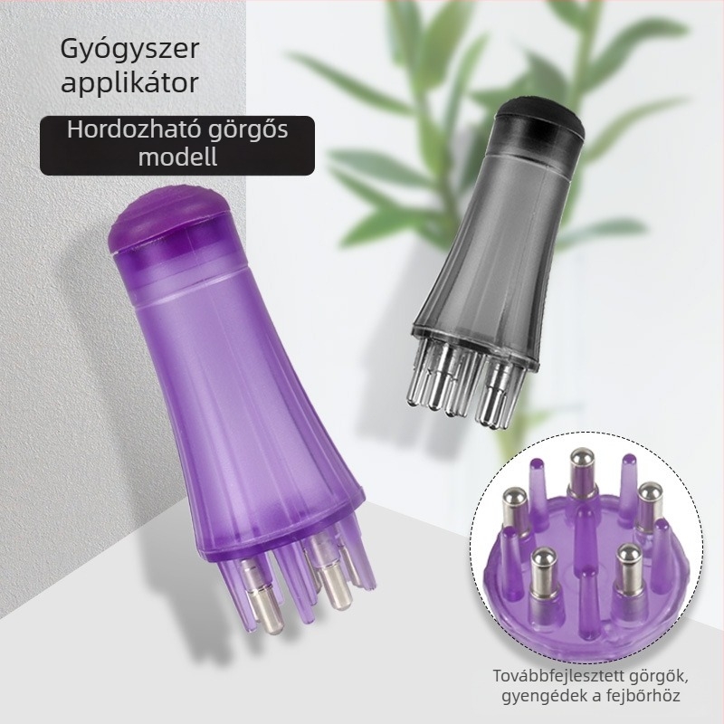 Minoxidil fejbőr-applikátor, görgő masszírozó kefével és folyadék adagoló fésű a haj növekedéséért és erősítéséért