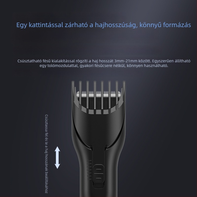 Elektromos hajvágó – professzionális, újratölthető, titánium penge, levehető és mosható fej, otthoni és fodrászati használatra