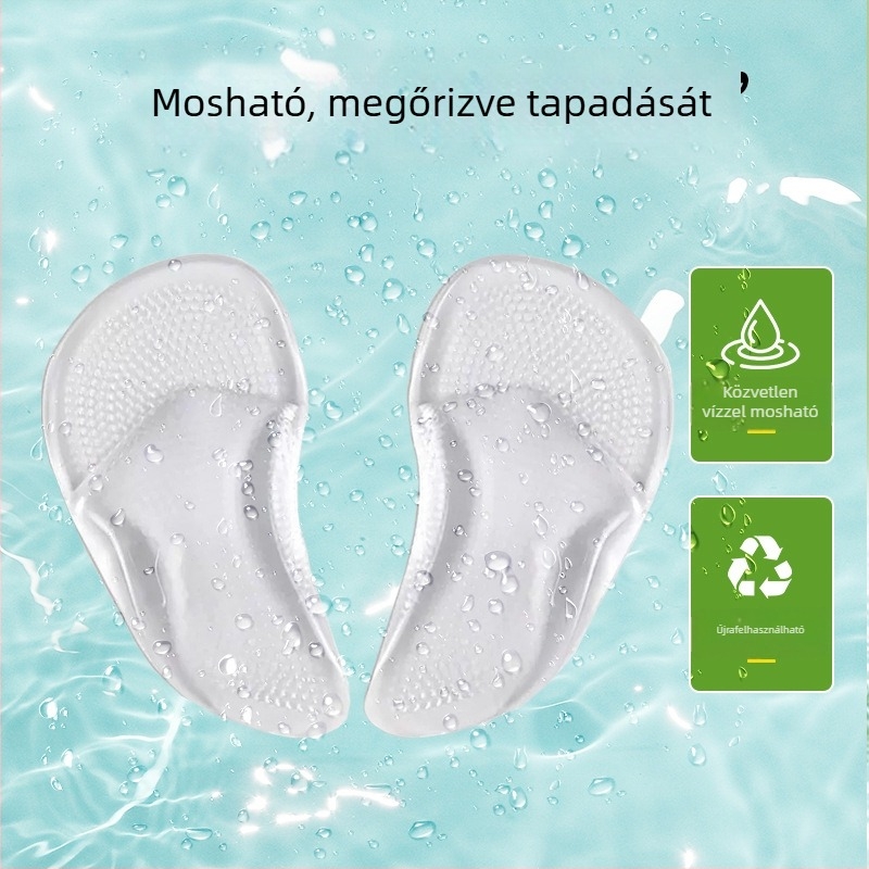 Silikon ív talptámasz - átlátszó csúszásmentes félméretű talpbetét, ortopédikus ívtámogató férfiaknak és nőknek