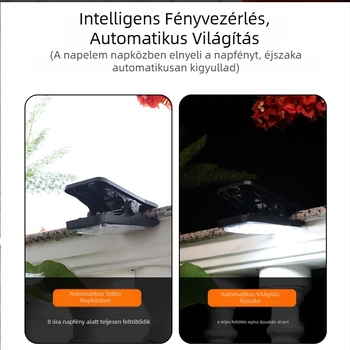 Napelemes falikar mozgásérzékelővel, kültéri vízálló