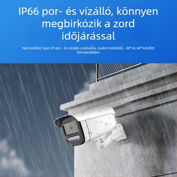 Kültéri biztonsági kamera 4 MP színes éjszakai látással, duális világítással, PoE tápegységgel, vízálló, távoli megfigyelés