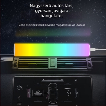 Kreatív hangvezérlésű RGB környezeti lámpa íróasztalhoz, zenével és USB éjjeli fénnyel
