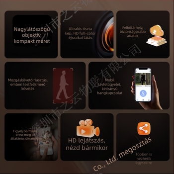 Vezeték nélküli Wi‑Fi megfigyelő kamera intelligens éjjellátással, színes HD felbontású, interkom és hálózati kamera, mobilos megfigyelés