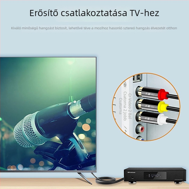 Jinghua ötvözet Lotus-fej Audio-Video-kábel DVD-lejátszóhoz és VCD-hez, aranyozott