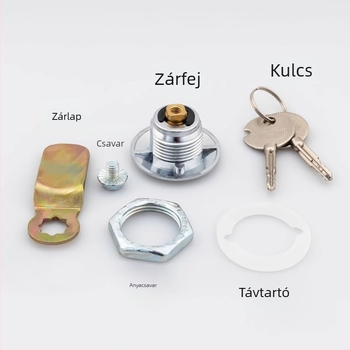 Elosztószekrény zár keresztnyelvű nyelvvel