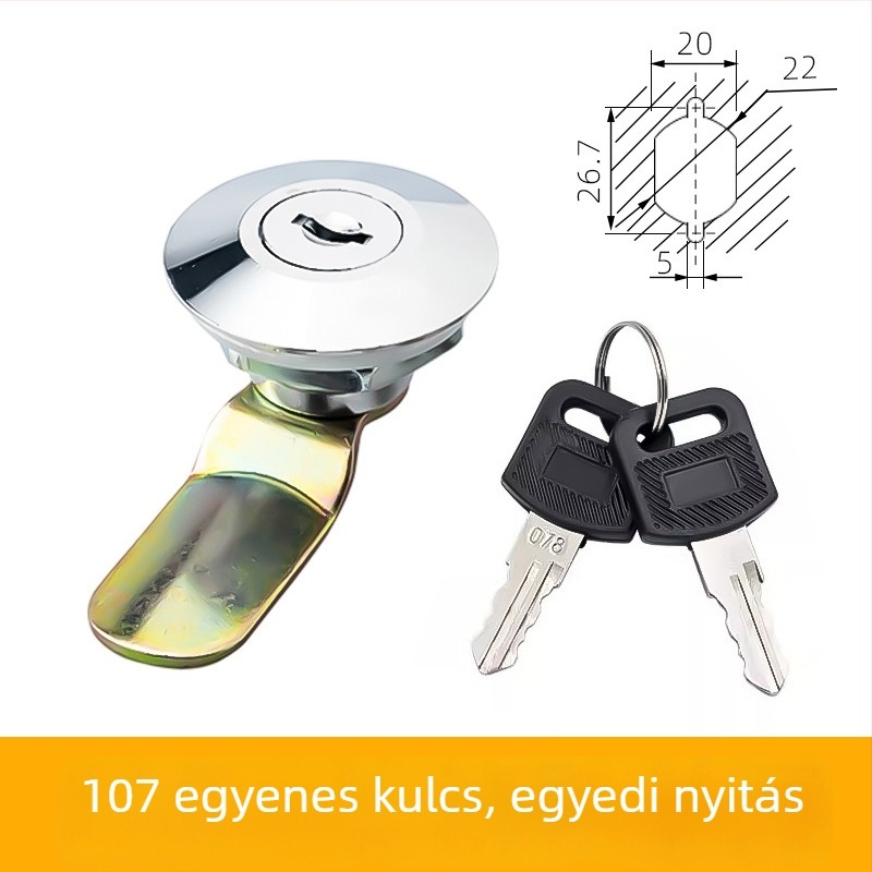 Elosztószekrény zár keresztnyelvű nyelvvel