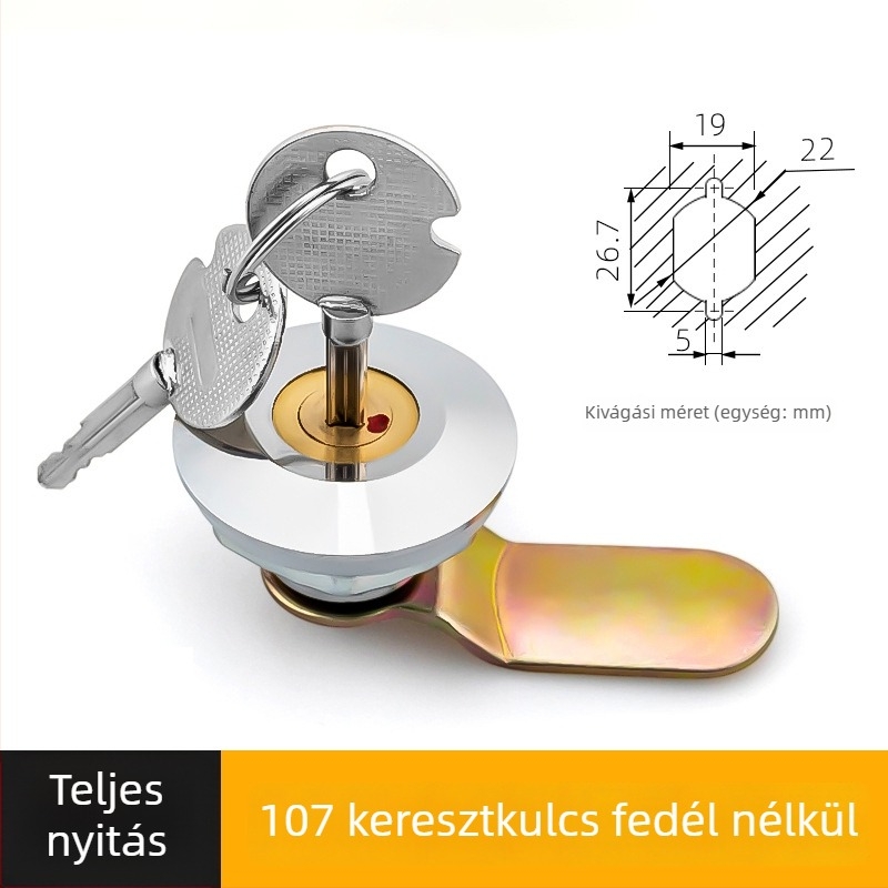 Elosztószekrény zár keresztnyelvű nyelvvel