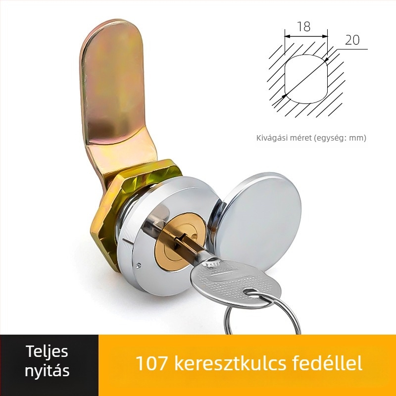 Elosztószekrény zár keresztnyelvű nyelvvel