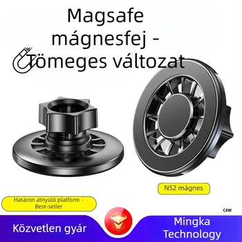 Mingka C8W MagSafe telefon mágnes fej, kör alakú magnet N52, erős magnet, 17 mm gömbfej autó tartó kiegészítő