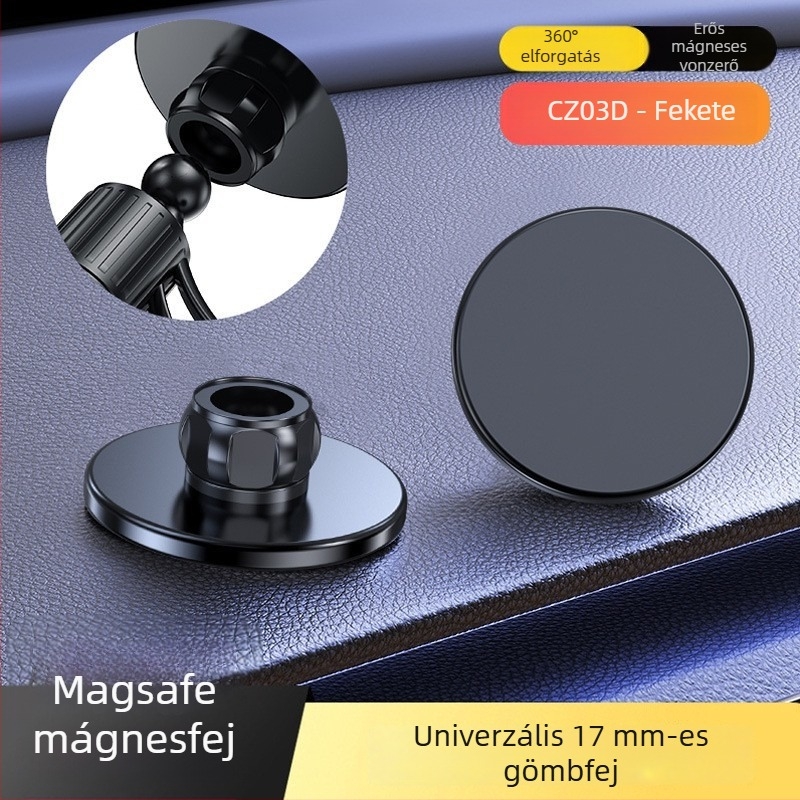 Mingka C8W MagSafe telefon mágnes fej, kör alakú magnet N52, erős magnet, 17 mm gömbfej autó tartó kiegészítő
