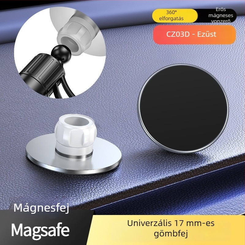 Mingka C8W MagSafe telefon mágnes fej, kör alakú magnet N52, erős magnet, 17 mm gömbfej autó tartó kiegészítő