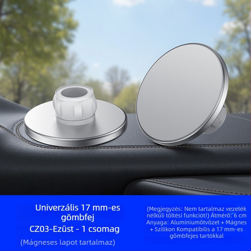 Mingka C8W MagSafe telefon mágnes fej, kör alakú magnet N52, erős magnet, 17 mm gömbfej autó tartó kiegészítő