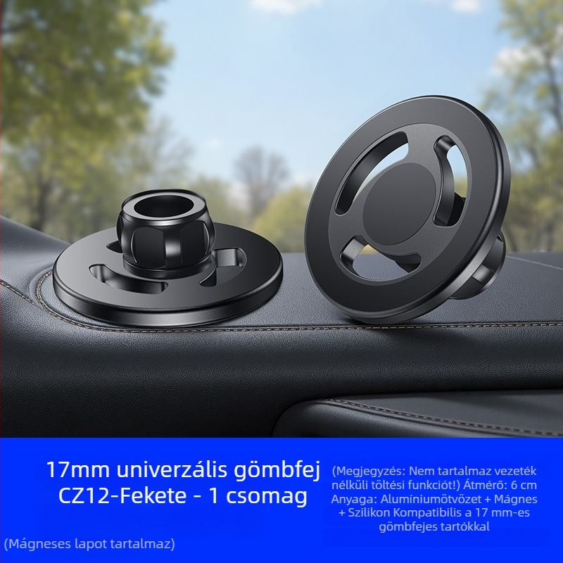 Mingka C8W MagSafe telefon mágnes fej, kör alakú magnet N52, erős magnet, 17 mm gömbfej autó tartó kiegészítő