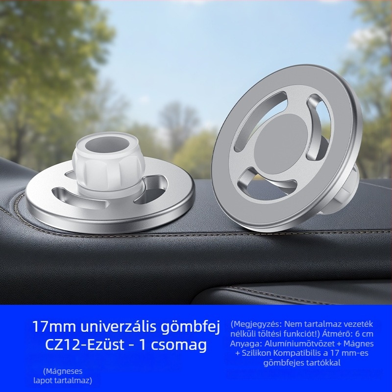 Mingka C8W MagSafe telefon mágnes fej, kör alakú magnet N52, erős magnet, 17 mm gömbfej autó tartó kiegészítő