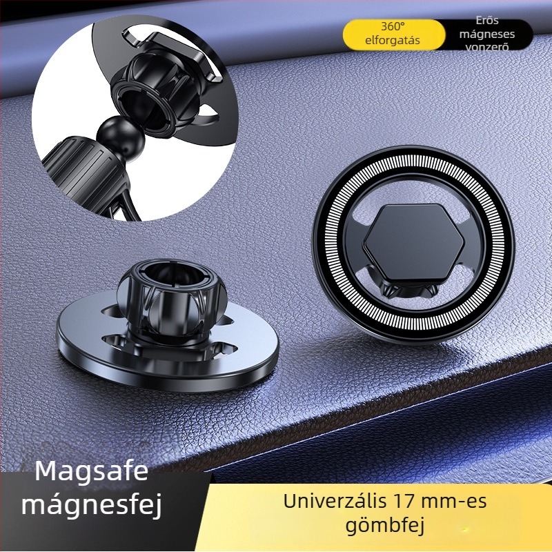 Mingka C8W MagSafe telefon mágnes fej, kör alakú magnet N52, erős magnet, 17 mm gömbfej autó tartó kiegészítő