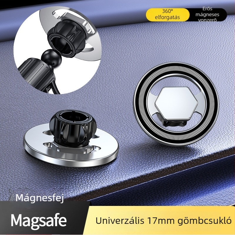 Mingka C8W MagSafe telefon mágnes fej, kör alakú magnet N52, erős magnet, 17 mm gömbfej autó tartó kiegészítő