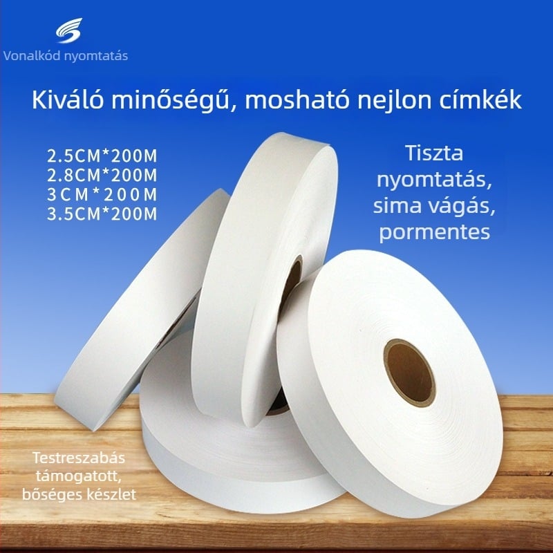 Üres nylon mosási címke, kétoldalas nyomtatható