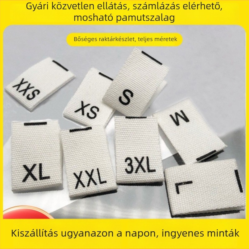 Gyerekeknek készült pamut ruházat szitanyomással, bézs mosási címke, raktáron lévő méretek