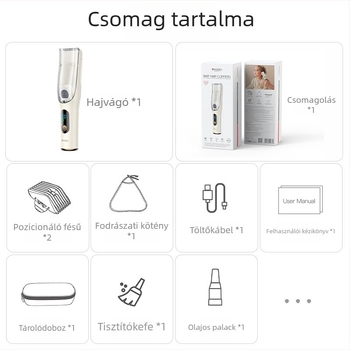 Yesido gyermek hajvágó kivehető, mosható fejjel, újratölthető elektromos trimmer, vízálló, brushless motor, kerámia pengék