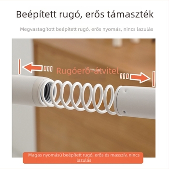 Fúrás nélkül szerelhető függönyrú, vastított festett tartóval, teleszkópos római rúd ablakhoz, egyenes rúd