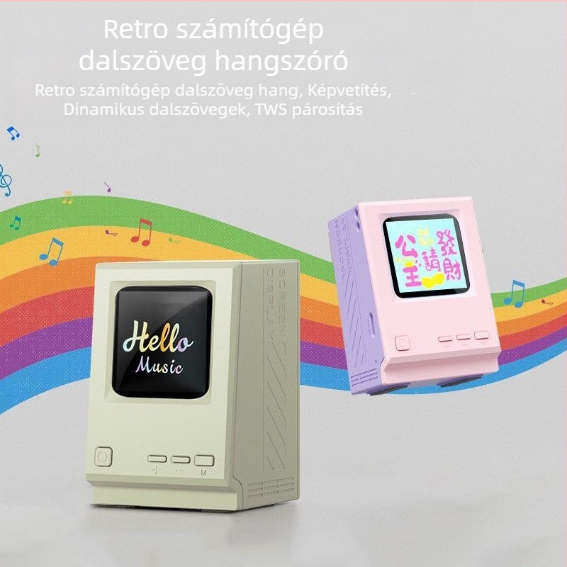 Hordozható Bluetooth hangszóró beépített ébresztőórával és asztali digitális órával, USB töltéssel, 5W, 100Hz-20kHz, 200 g