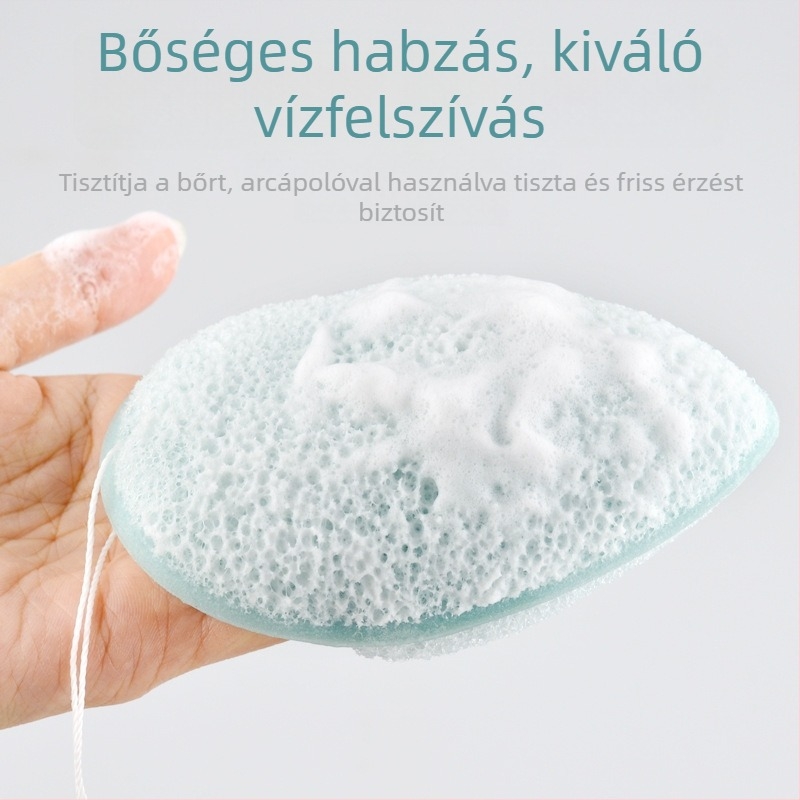 Marion Szépségtojás: csepp alakú hidrofil PU tisztító szivacs, kesztyűvel és akasztóval