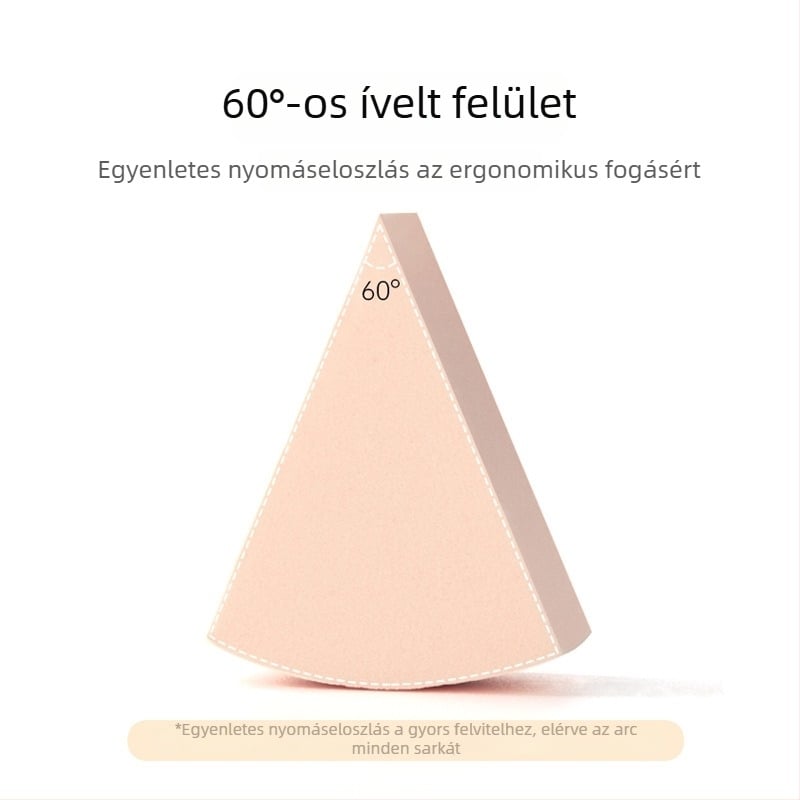 Háromszög alakú egyszer használatos sminkszivacs, száraz és nedves felhasználásra, géles alapozó