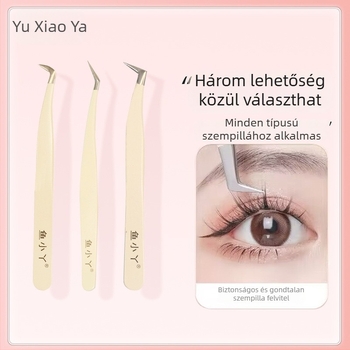 Yuxiaoya rozsdamentes acél szempilla csipesz arany tollas végével – kezdő eszköz