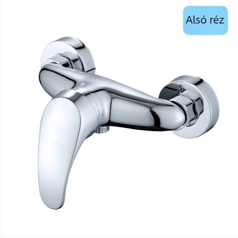 Teljes rézből készült zuhanycsap, solár keverő szeleppel, dupla kimenet, fürdőszobába, edzőterembe és spa-ba