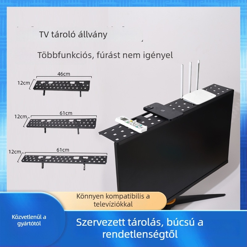 Emelt asztali polc vezeték nélküli routerhez és set-top boxhoz, TV/monitor tartó