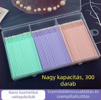 Dobozos nano vattapálcikák szempillák hosszabbításához és kozmetikai tetoválás tisztításához