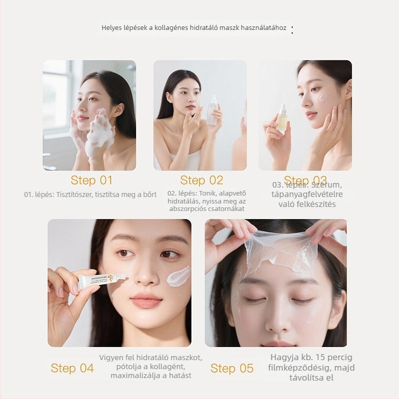 Qingxi kollagénpeptid arcmaszk, öblítés nélküli peel-off maszk, hidratáló éjszakai lifting maszk