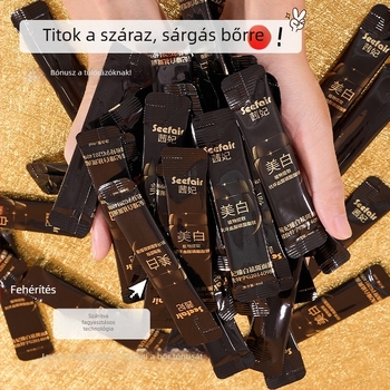 Qianfei Fehérítő és szeplőeltávolító maszk – Felvihető fekete kötésű maszk, Éjszakai használat, öblítés nélkül, 100 darab
