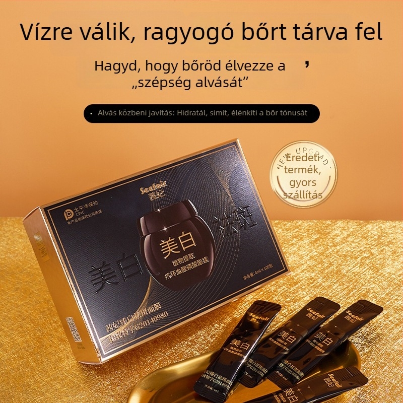 Qianfei Fehérítő és szeplőeltávolító maszk – Felvihető fekete kötésű maszk, Éjszakai használat, öblítés nélkül, 100 darab