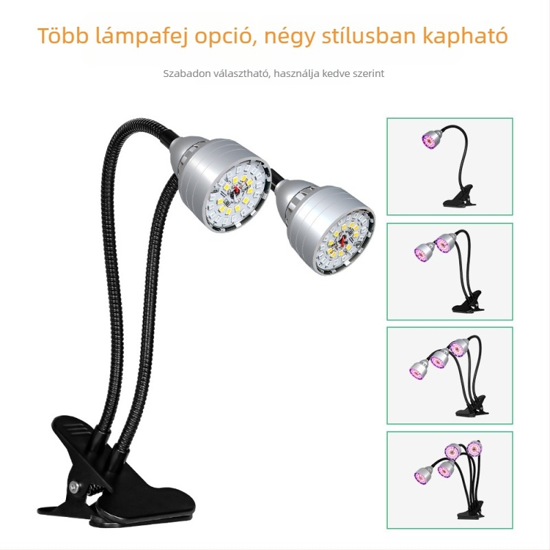 LED növénynevelő világítás klipszes kivitelben, intelligens öt fokozatú dimmeléssel és ciklusmemóriával